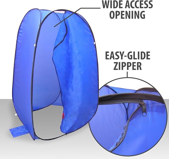 Pop-Up Room in a Bag Instant Portable Changing Shower and Bathroom with Dura-light Steel Frame and Weather-Resistant material for for Pontoon / Deck / Fishing / Sail Boat. Included Tie-Down Kit.