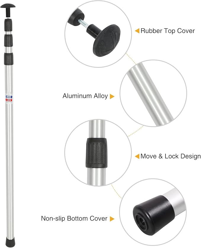 REDCAMP Aluminum Adjustable Camping Tarp Poles Set of 2 90 Telescoping Lightweight Tent Poles for Shelter Hammock Rain Fly Awning