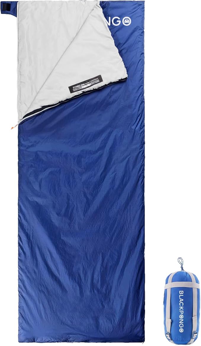 Ultralight Sleeping Bag - Envelope Lightweight Portable Waterproof Comfort with Compression Sack - Great for 3 Season Traveling Camping Hiking
