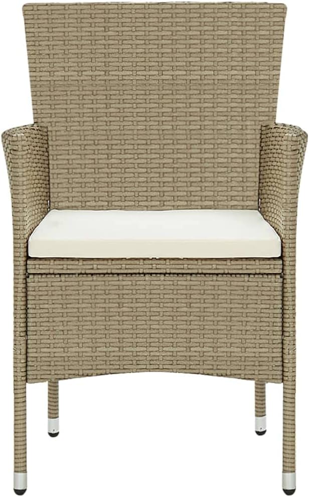 Black Dining Chairs Kitchen Table Chairs Chairs Living Room Outdoor Dining chairsPatio Dining Chairs 4 pcs Poly Rattan BeigeSuitable for Gardens courtyards