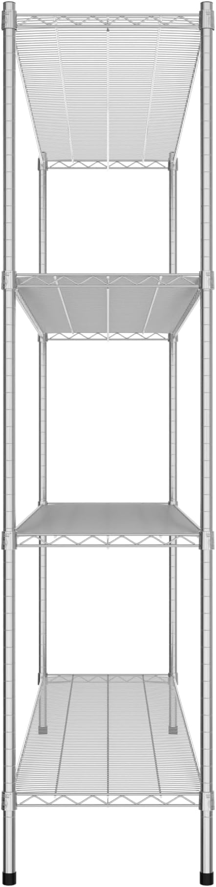 Commercial NSF Listed Chrome Stationary Wire Shelving Kit 18 x 72 x 74 with 4 Shelves Perfect for Warehouse Walk-in Refrigerator Freezer Grocery Store Restaurant Dishroom