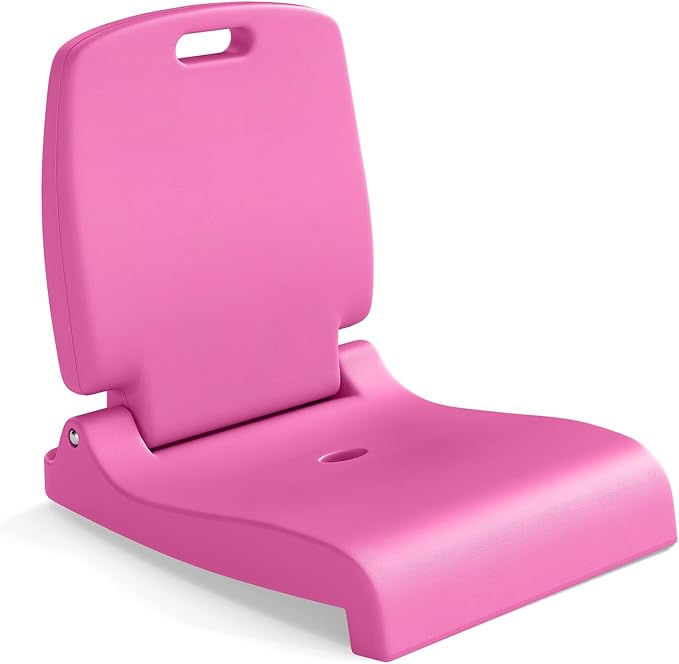 GYMAX Foldable Poolside Chairs for Edge of Pool Portable Pool Chair with Handle Drainage Hole Lightweight Folding Flip Seat for Beaches Camping Fishing Tailgating Lawn (Bright Pink1)
