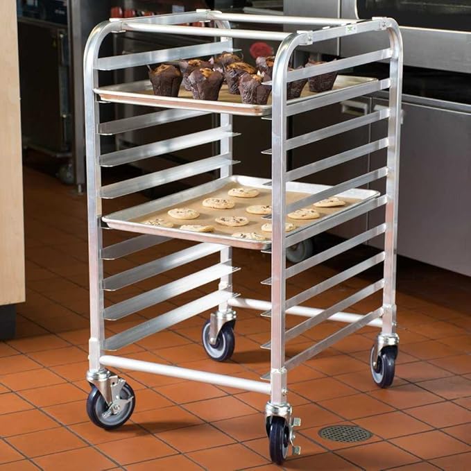 10 Tier Sheet Pan Rack | Commercial Bakery Bun Pan Rack With Wheels