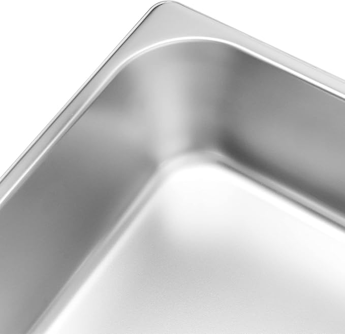 JAPCHET 4 Pack Stainless Steel Steam Pan 1/2 Size Anti-Jam Steam Table Pan Hotel Pans Half Size Restaurant Buffet Trays for Catering 4 Inch Deep