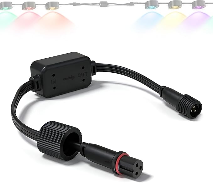 Signal Booster Driver Module for Govee Permanent Outdoor Lights Pro Compatible with H706A/H706B/H706C IP68 Waterproof 200ft Extension Plug-and-Play for Outdoor Holiday/Garden Lighting (Black)
