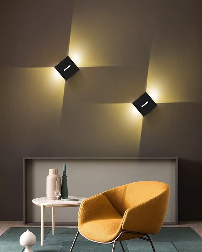 Outdoor Wall Lights G9 Socket Up and Down Lights IP65 Waterproof Wall Sconces Exterior/Interior Modern Square Aluminum Black Outdoor Wall Lighting Fixtures With 9W 3000K Bulb Adjustable Light Angle