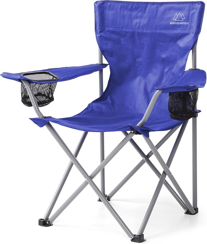 Anytime Chair for Camping Sports and The Outdoors w/Carry Bag Camping Chairs for Adults Folding Chair for Outside (by Caddis Sports) (2 Blue)