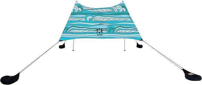 Neso Grande Portable Beach Tent Sun Shelter - Lightweight Beach Shade Canopy - Easy Setup for Family Outings - Patented Reinforced Corners - UPF 50+ Sun Protection - 7ft Tall 9 x 9ft