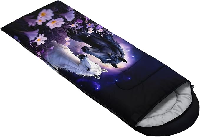 AILONEN Cartoon Camping Sleeping Bag for Boys Girls AdultsLightweight &amp Waterproof3 Season Warm &amp Cold WeatherPortablePrinted Sleeping BagTravelingCampingHiking
