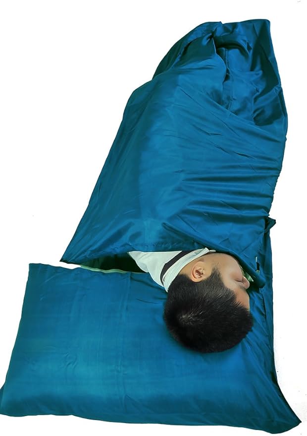 Marycrafts 100% Pure Mulberry Silk Single Sleeping Bag Liner Travel Sheet 83x33