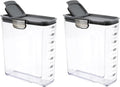 Progressive International ProKeeper+ Clear Plastic Airtight Food Baker's Kitchen Storage Organization Container Canister Set with Magnetic Accessories 2- Piece Set (Cereal 4.2-Quart)
