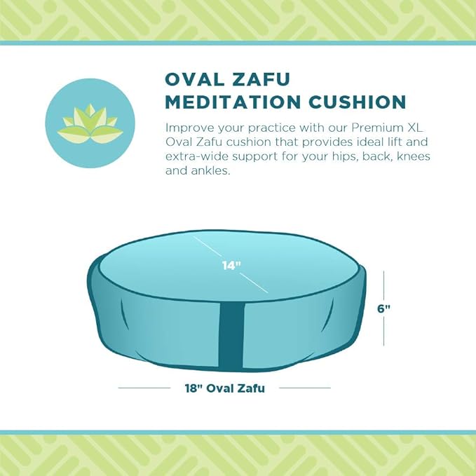 Bean Products Hemp Zafu Meditation Cushion for Sitting on Floor Hemp Yoga Pillow Zafu Meditation Pillow Zen Seiza Kneeling Prayer Pad Support - Made in USA - Oval Black