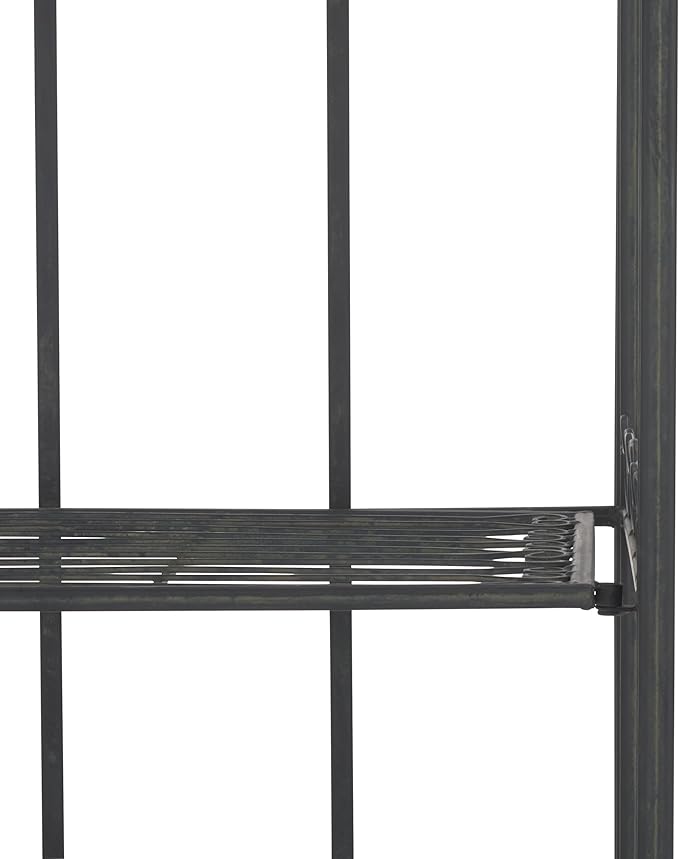 SAFAVIEH Outdoor Collection Amaris Victorian Scroll Antique Black 4-Tier Shelf Baker's Rack (Fully Assembled)