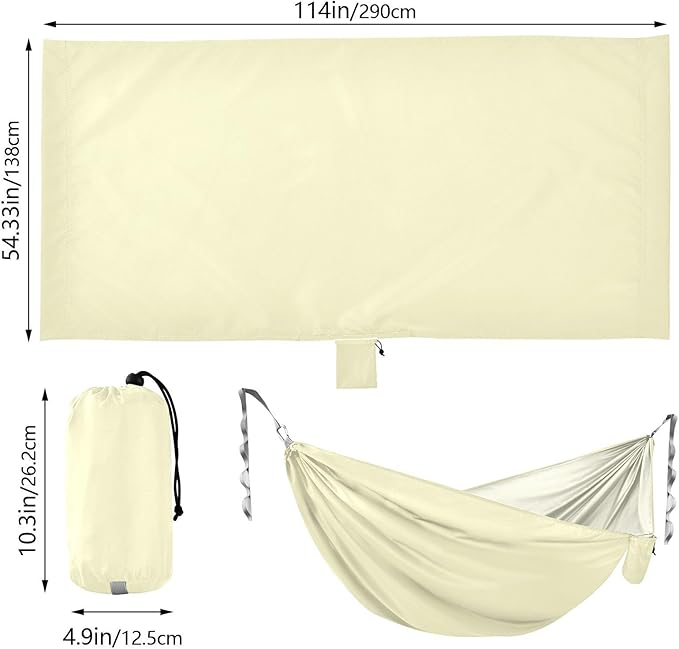 Cream Hammocks with Straps Camping Hammocks for Outdoor 114 x 54