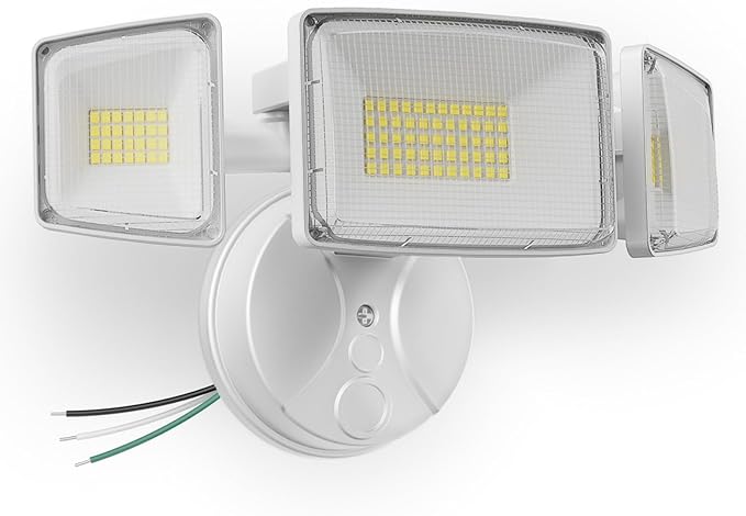 Onforu 100W 11000LM Flood Lights Outdoor Brightness Security LED Flood Lights with 3 Adjustable Heads Switch Controlled IP65 Waterproof 6500K Outside Exterior Flood Light for Yard Garage Eave Patio