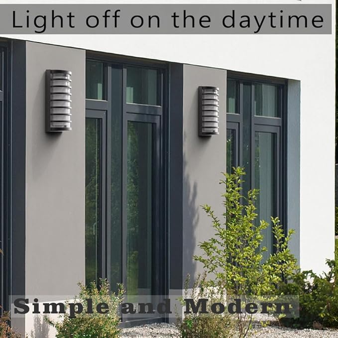 Sytmhoe Modern Outdoor Wall Sconce LightsLED Exterior Wall Light Fixtures6000k Cool White Wall Mounted LED LampsBlack Porch&ampPatio Light for HouseIP65 Waterproof for Hallway Stairs Gardens(6000
