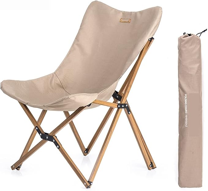 Camping Fishing Chair Wood Grain Folding Office Break Or Outdoor Beach Aluminum Bracket Picnic Leisure