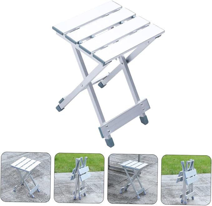Zerodeko Foldable Camping Chair Portable Aluminum Stool Compact Outdoor Stool for Kitchen Garden