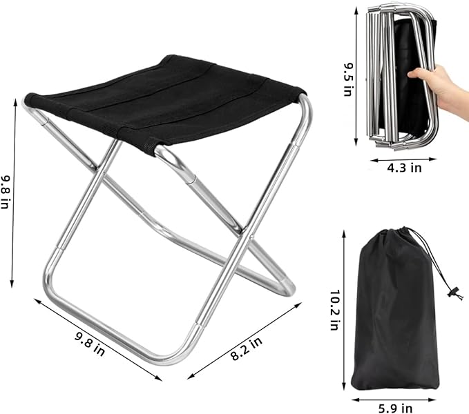 YWHWXB Portable Mini Folding StoolMini Folding Camping Stool with Carry BagSmall Lightweight Camp ChairCompact Collapsible Travel Footstool for Fishing HikingOutdoor Beach Backyard LawnPicnic