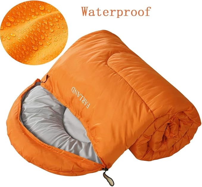 FARLAND Sleeping Bags 30℉ for Adults Teens Kids with Compression Sack Portable and Lightweight for 3-4 Season Camping HikingWaterproof Backpacking and Outdoors