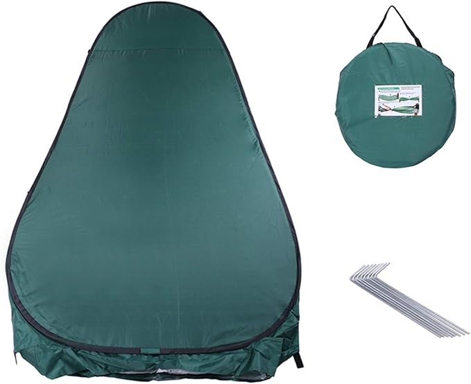 Camping Shower Tent Portable Outdoor Pop-up Toilet Dressing Fitting Room Privacy Shelter Tent Army Green (3.94 x 3.94 x 6.23)'