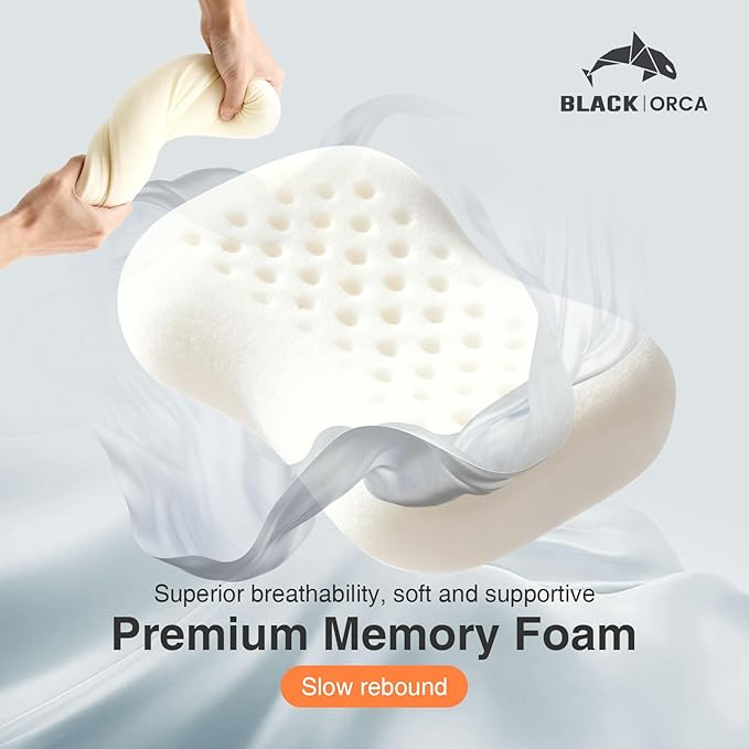 Memory Foam Camping Pillow Lightweight &amp Portable Travel Pillow Backpacking Pillow with Removable Cover Ergonomic Pillows Neck Lumbar Support for Outdoor Camp Hiking Backpacking Sleep