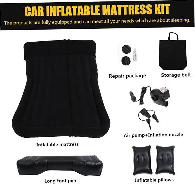1Set Car Inflatable Mattress Portable Outdoor Air Mattress for SUV Travel Comfortable Design for Camping and Road Trips Durable Skin Friendly Materials Easy to Store