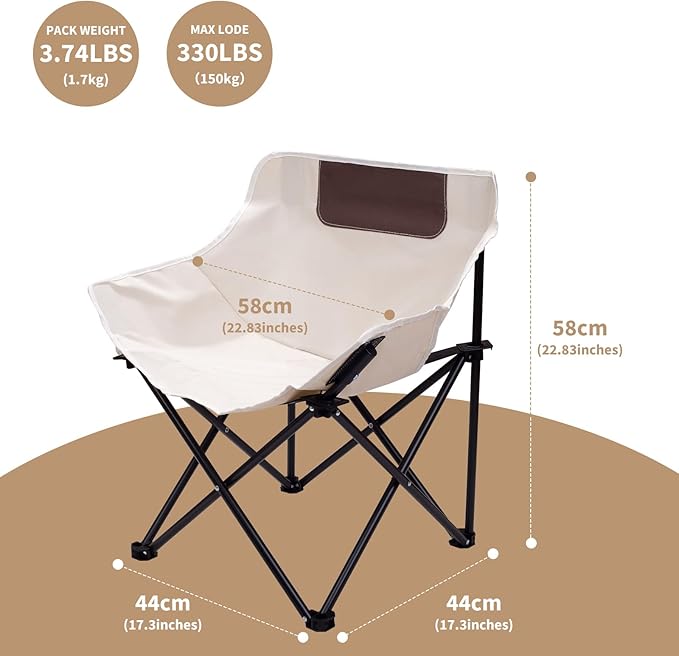 Portable Folding Chair for Sauna Fast Folding Chair with Carry Bag and Side Pocket Chairs for Adults Carry Chair for Camping Tailgates Beach and Sports