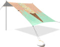 Ice Cream Cone Beach Tent Sun Shelter 9.2' x 10.5' Beach Canopy with 4 Sandbags 4 Stability Poles Sand Shovels - Tent Canopy for Beach Camping Fishing Picnics