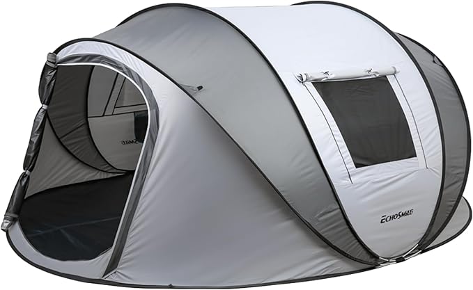 EchoSmile Instant Pop Up Camping Tent 2/4/6 Person Easy Setup Tent Water Resistant Dome Portable with Carry Bag