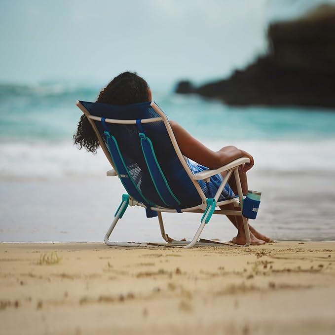 Shibumi Shade | Portable Beach Chair for Adults | Anti-Rust Marine Grade Frame | 300lb Capacity | Padded Backpack Straps | Weighs 8 Pounds | Breathable Fabric