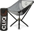 CLIQ ClassiQ 2.0 Camping Chair with Carry Bag - Portable Folding Chair &amp Bag for Outdoors - Reinforced 400 lb Capacity - Quick-Setup Travel Chair for Camping Beach &amp Hiking - Grey