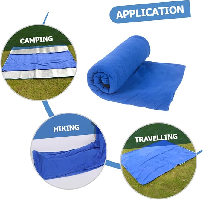 Double-Sided Fleece Sleeping Bag Ultra-Lightweight Outdoor Camping Blanket for Adults Washable Travel Mat for Picnics and Naptime