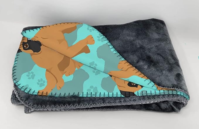 Caroline's Treasures MLM1057TBLT Apricot Pug Soft Travel Blanket with Bag Airplane Blanket Indoor Outdoor Camping Blanket for Traveling Picnics Beach Trips Concerts