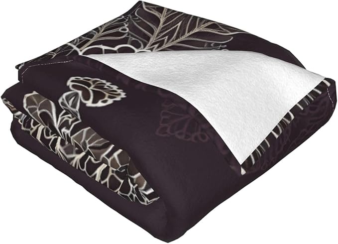 Purple Lace Background 50x40 Printed Soft Fleece Blanket for Sofa Bed and Camping - Cozy Blanket for Travel Picnics Nighttime Use