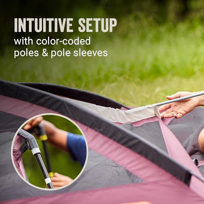 Coleman Skylodge 10-Person Family Tent Weatherproof XL Tent with Rainfly &amp Room Divider Fits 4 Queen-Sized Airbeds Made of PFAS-Free Materials
