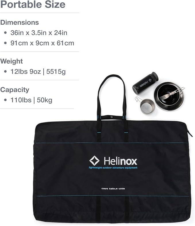 Helinox Café Table Wide Portable Outdoor Dining Table