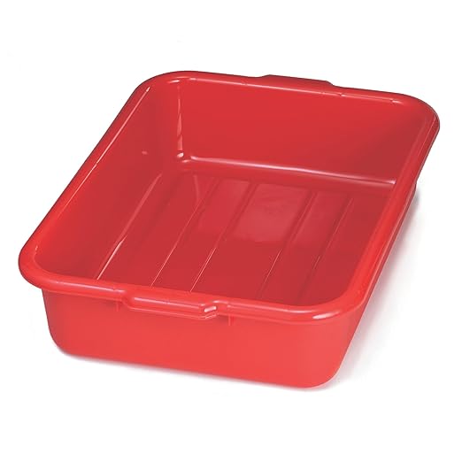 TableCraft 1529R Red Polyethylene 21.5 x 15.75 Tote Box - 12 / CS