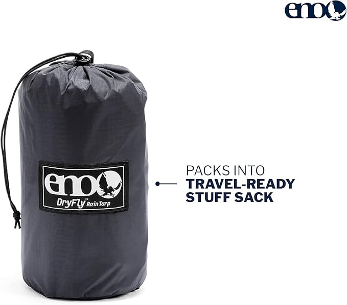 ENO Eagles Nest Outfitters DryFly Rain Tarp Ultralight Hammock Accessory Charcoal