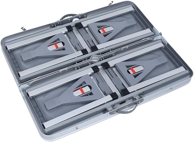 Folding Camping Table with 4 Seats Steel Aluminium