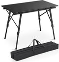 MADOG Portable Aluminum Camping Table 35'' Lightweight Outdoor Folding Table Roll Up Desk with Carry Bag for Travel Picnic and Camp Black