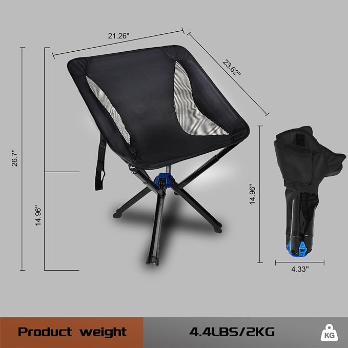 Portable Camping Chair Folding Beach Backpacking Chair for Adults Hiking Climbing Picnic for Outdoor with Carry Bag.