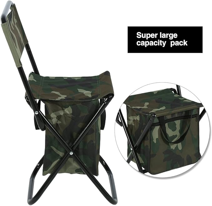 Drfeify Convenient Foldable Outdoor Camping Fishing Chair with Storage Bag Portable Folding Seat for Sports &amp Outdoor Activities