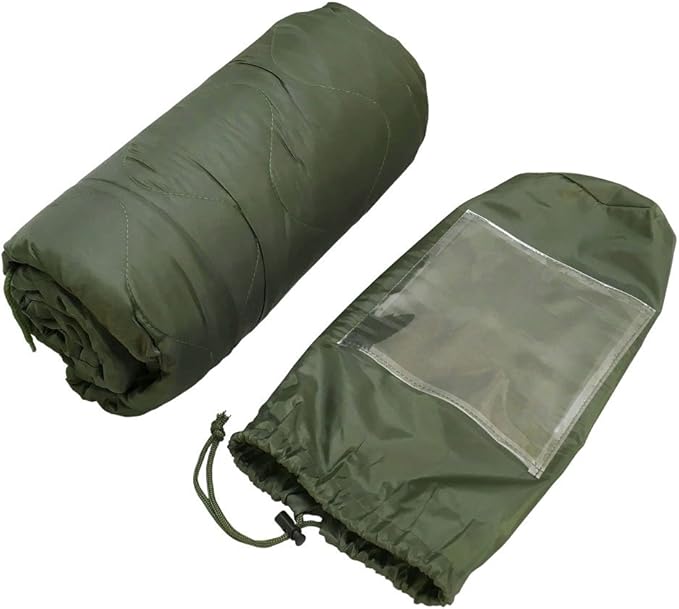 Prolinemax OD Green 86''L x 58''W G.I Style Poncho Liner Blanket Sleeping Bag Liner Rip-Stop Nylon w/Pouch