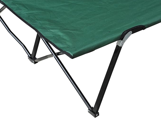 Outsunny 2 Person Folding Camping Cot for Adults 50 Extra Wide Outdoor Portable Sleeping Cot with Carry Bag Elevated Camping Bed Beach Hiking Green