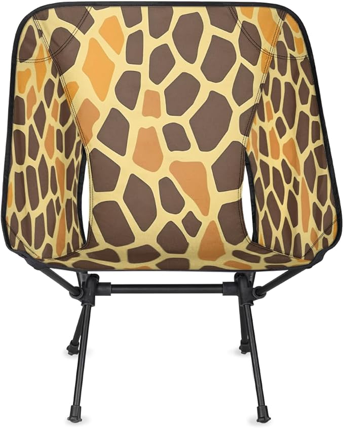 Animal Giraffe Print Camping Chair Lightweight Portable Chairs for Adults Easy Installation Outdoor Foldable Camping Chair for Camping Fishing Hiking Picnic Beach