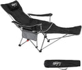 #WEJOY 2-in-1 Camping Chair Reclining Lightweight Folding Camping Chair with Adjustable Backrest &amp Footrest Camping Lounge Chair with Headrest Cup Holder Storage Bag for Beach Lawn Concert