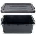 COLIBYOU 6 Pack 20 x 15 x 7 Black Polypropylene Bus Dish Plastic Restaurant Tub w/Lid of Set