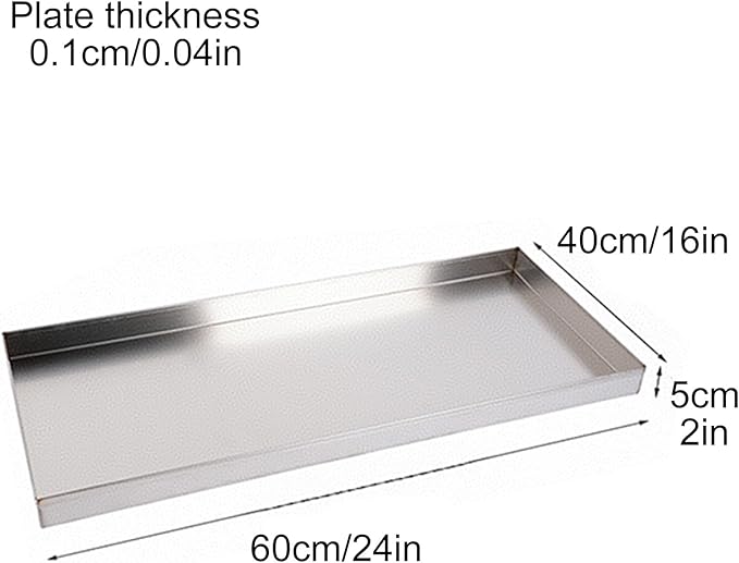 304 Stainless Steel Universal Water Tray - Rustproof 60x40cm (24x16in) - Perfect for Collecting Water Oil &amp Air Conditioning Condensers - Durable &amp Versatile Solution