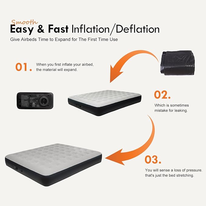 DIMAR GARDEN King Size Air Mattress with Built in Pump Blow Up Mattress Inflatable Bed for Home
